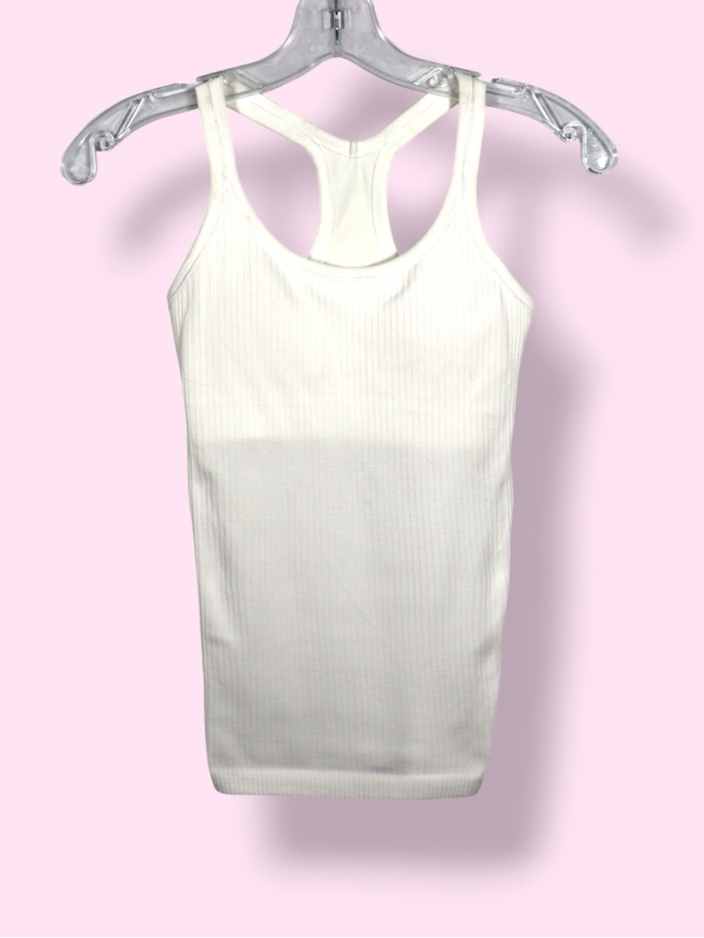 lululemon athletica White Ribbed Racerback Tank